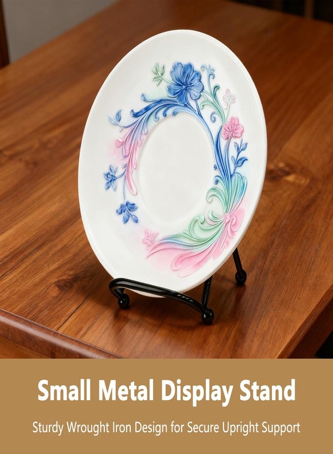 ZGGAZCA 2Pcs Small Display Stand Mini Metal Plate Holder Square Wire Stands for Picture and Photo Easels Black Frame Plate Holders for Coaster Collectibles Book Mobile Phone and Decorative 2" - Image 3